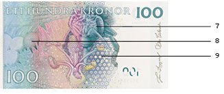 Rückseite des
100-Kronen-Scheines
