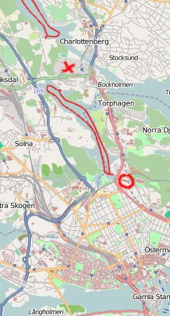 Karte übers nördliche Stockholm, Quelle:
openstreetmap.org